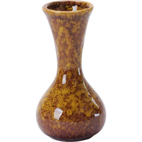 Vase de Porcelaine Glazed avec Décor Élégant, Dimensions: 10.8×5.7cm, Couleurs: Rouge, Jaune, Bleu, Vert, 1× Inclus