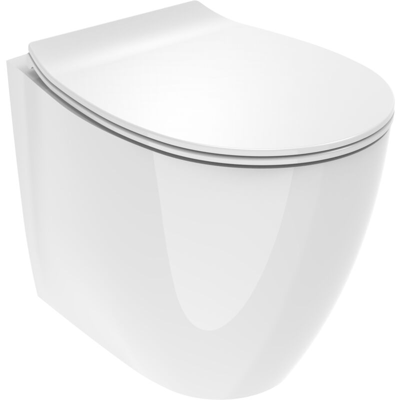 Vase de sol en céramique blanche brillante d'une profondeur de 52 cm Ercos Kite bcktelvaso Blanc brillant