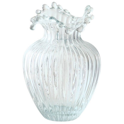 Vase de verre transparent design créatif ondulé 1pc petit modèle minimaliste nordique pour décoration salon et arrangement floral