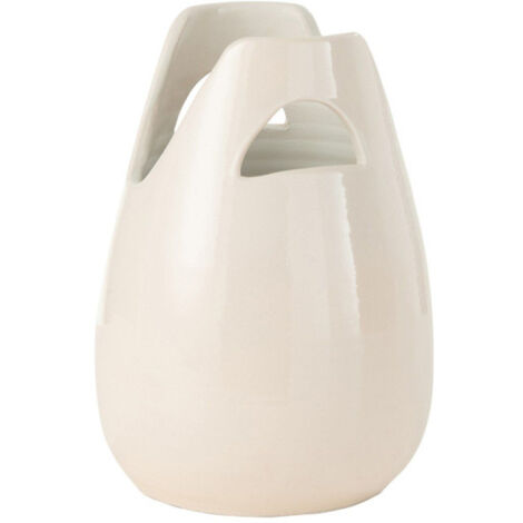 Vase Déco avec Anses "Pure Nature" 30cm Blanc