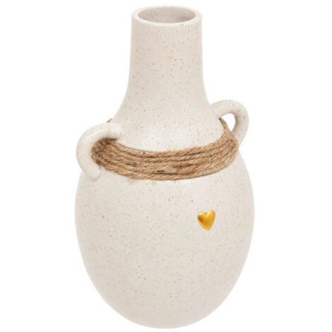 Vase Déco avec Corde "The Floral" 22cm Blanc