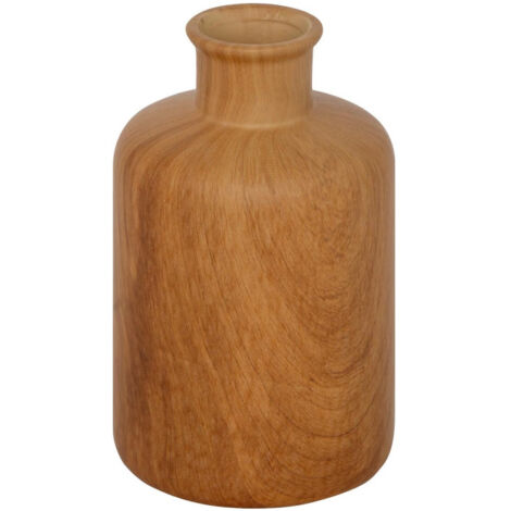 Vase Déco Effet Bois "Soa" 17cm Marron