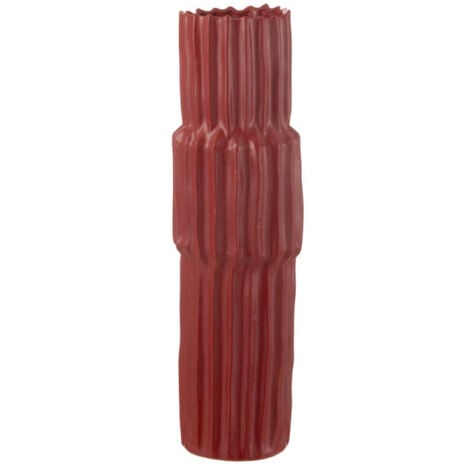 Vase Déco en Argile "Ondule" 60cm Rouge