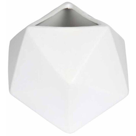 Vase Déco en Céramique "Geometrik" 15cm Blanc