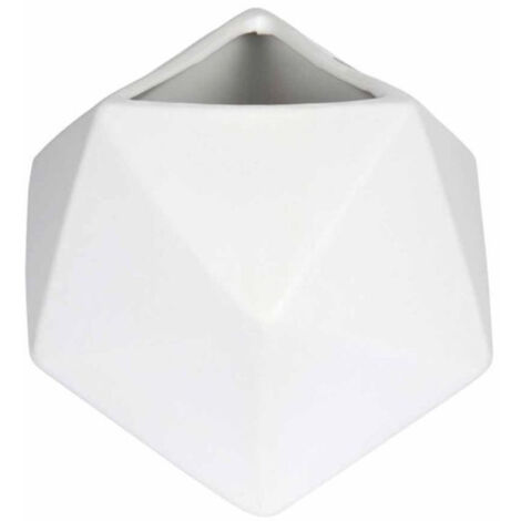 Vase Déco en Céramique "Geometrik" 19cm Blanc