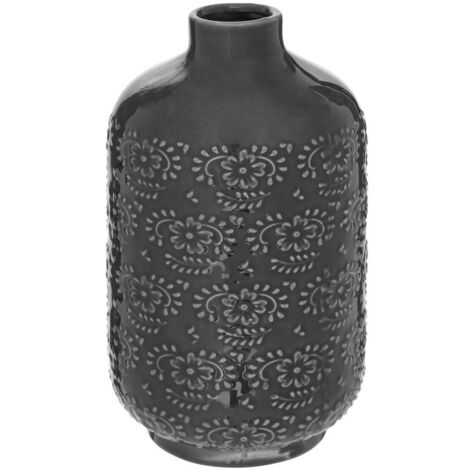 Vase Déco en Céramique "Lumhiv" 21cm Gris