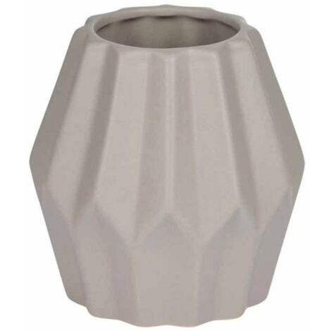 Vase Déco en Céramique "Origami" 12cm Taupe