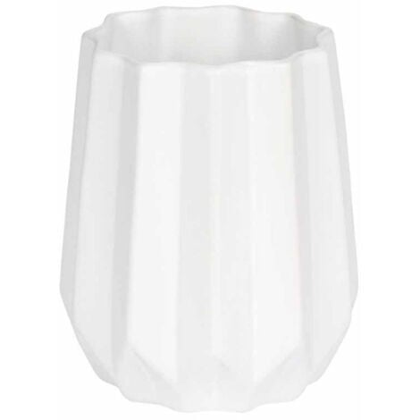 Vase Déco en Céramique "Origami" 15cm Blanc