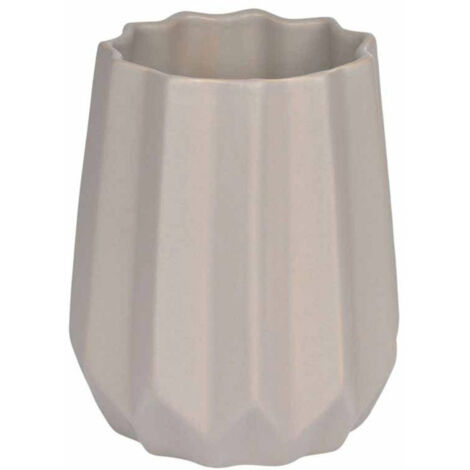 Vase Déco en Céramique "Origami" 15cm Taupe