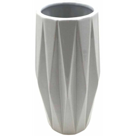 Vase Déco en Céramique "Origami" 24cm Blanc