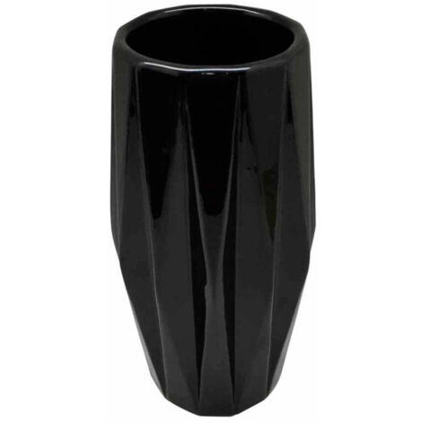 Vase Déco en Céramique "Origami" 24cm Noir