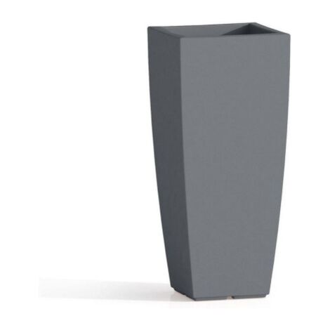 Vase de'co en re'sine gris pierre 40x40x90 cm pour ameublement inte'rieur et exte'rieur