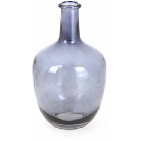 Vase Déco en Verre "Jarre" 30cm Bleu Gris