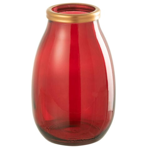 Vase Déco en Verre "Mandie" 28cm Rouge