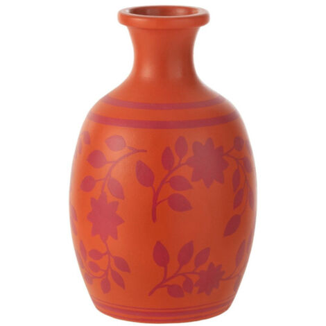 Vase Déco "Feuilles" 38cm Orange