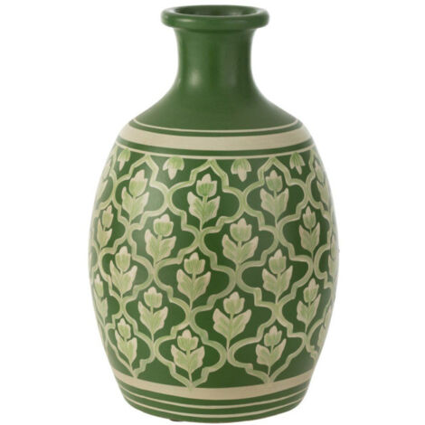 Vase Déco "Fleurs" 43cm Vert