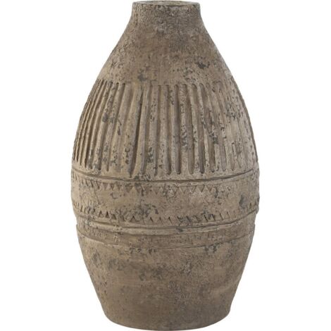 Vase déco magnesia brun style artisanal collection Alpino - brun effet pierre naturelle