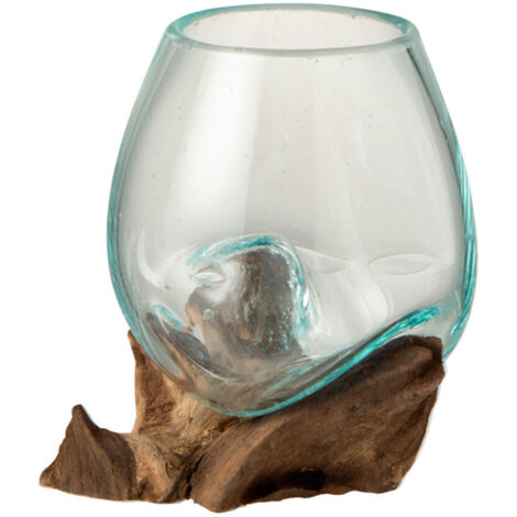 Vase Déco sur Pied "Gamal" 13cm Transparent