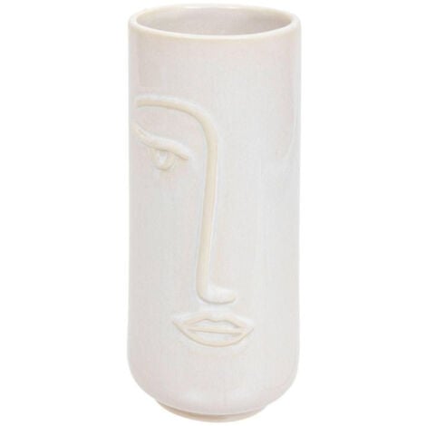 Vase Déco Visage "Soleya" 25cm Blanc