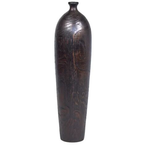 Vase décoratif 29 cm racine de bois de teck finition noire - GABRIELA