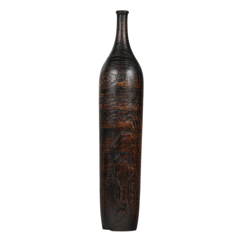 Meubletmoi - Vase décoratif 59 cm racine de bois de teck finition noire - gabriela