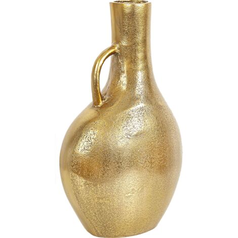 Vase décoratif anse dorée en aluminium élégance intemporelle - doré métallisé élégant