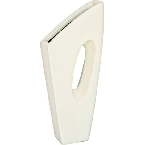 Vase décoratif beige en fibrocement au design contemporain - beige naturel mat