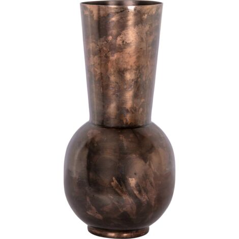 Vase décoratif cuivre design raffiné en aluminium - cuivre patiné élégant