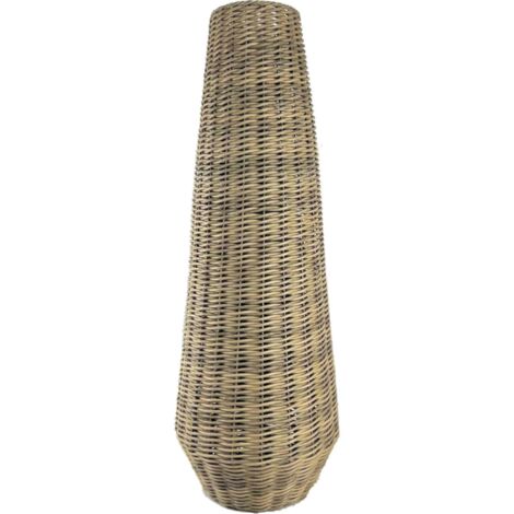 Vase décoratif effet rotin naturel pour intérieur chaleureux - naturel effet rotin tressé