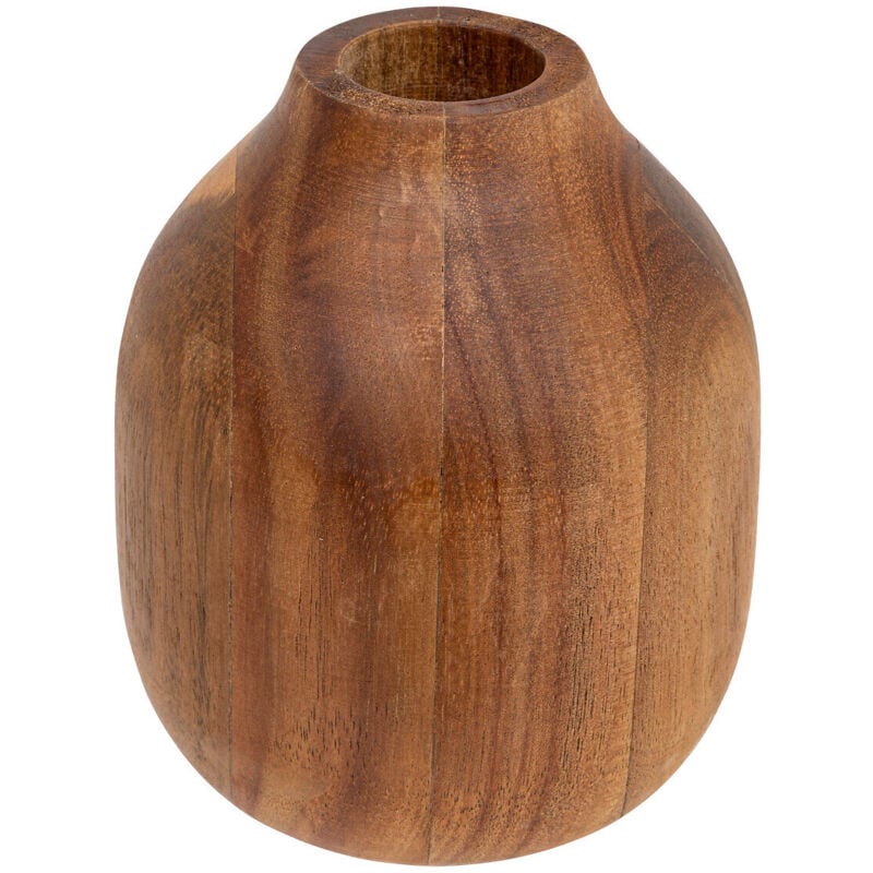 Vase décoratif en bois d'acacia soliflore