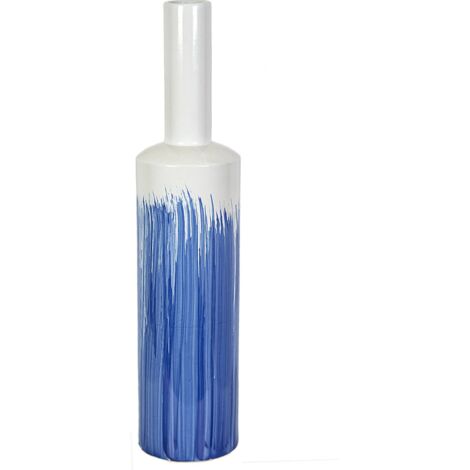 Vase décoratif en céramique blanc et bleu élégant - Blanc et bleu artistique