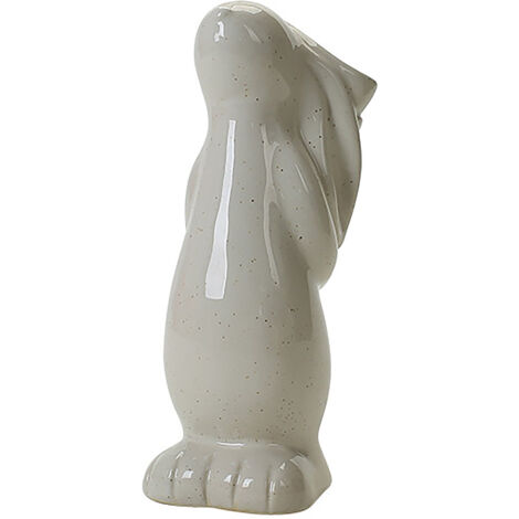 Vase décoratif en céramique blanche de style nordique Mitu Dots, figurine lapin pour bouquet sec, décoration d'entrée, bureau ou étude