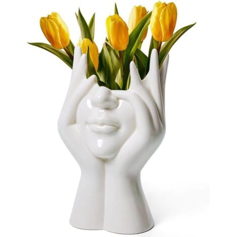 Vase décoratif en céramique RisingFF pour centre de table - idéal pour fleurs et décoration d'intérieur