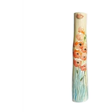 Vase décoratif en forme de visage de fille, pot de fleurs, support pour plantes artificielles A