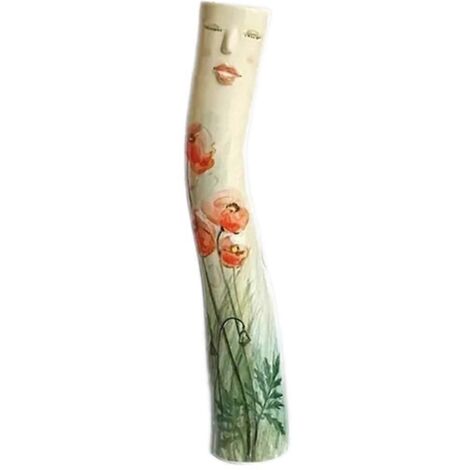 Vase décoratif en forme de visage de fille, pot de fleurs, support pour plantes artificielles B--
