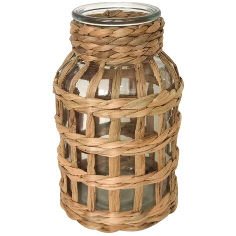 Vase décoratif en jacinthe d'eau, style naturel, idéal pour la décoration de la maison, accessoire élégant et fonctionnel