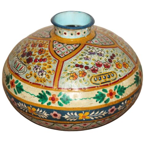 Vase décoratif en métal de style indien, design élégant pour la décoration intérieure, idéal pour le salon et le bureau.