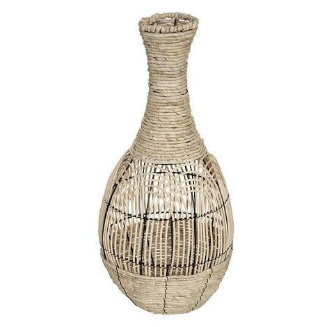 Vase Décoratif En Rotin Long Folk H63 Beige Atmosphera