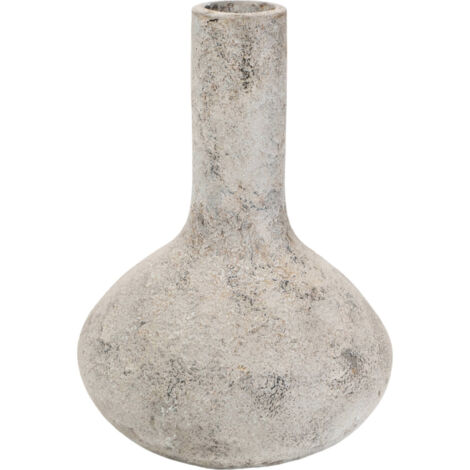 Vase décoratif en terre cuite grise pour intérieur élégant - gris minéral effet pierre