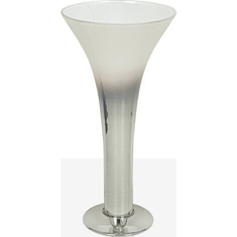 Vase décoratif en verre argenté translucide élégant - Argent translucide élégant
