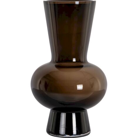 Vase décoratif en verre brun design contemporain élégant - brun fumé verre translucide