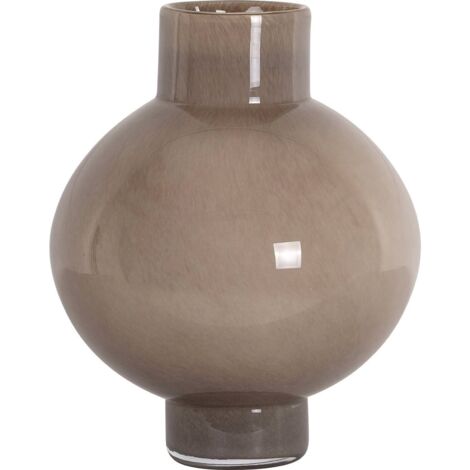 Vase décoratif en verre brun style contemporain - brun fumé translucide