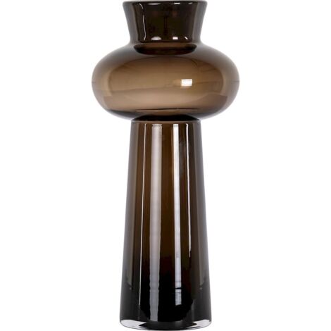 Vase décoratif en verre marron style contemporain - verre marron fumé élégant