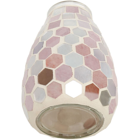 Vase Décoratif en Verre Mosaïque pour Bougies et Fleurs, Décoration de Chambre