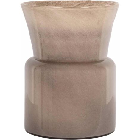 Vase décoratif en verre taupe style contemporain