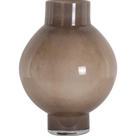 Vase décoratif en verre taupe style contemporain - taupe chaleureux en verre
