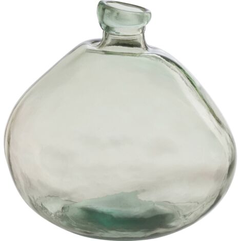 Vase décoratif en verre vert d'eau pour intérieur élégant - Vert d'eau translucide