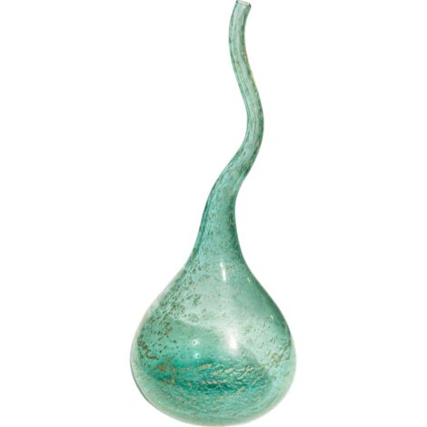 Vase décoratif en verre vert design soufflé élégant - vert translucide soufflé artisanal