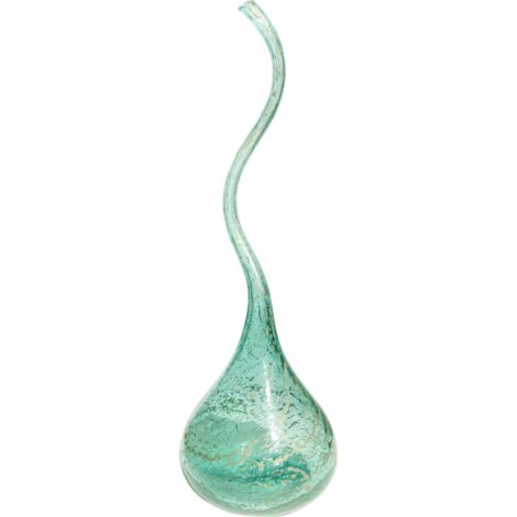 Vase décoratif en verre vert soufflé pour salon élégant - vert translucide soufflé artisanal
