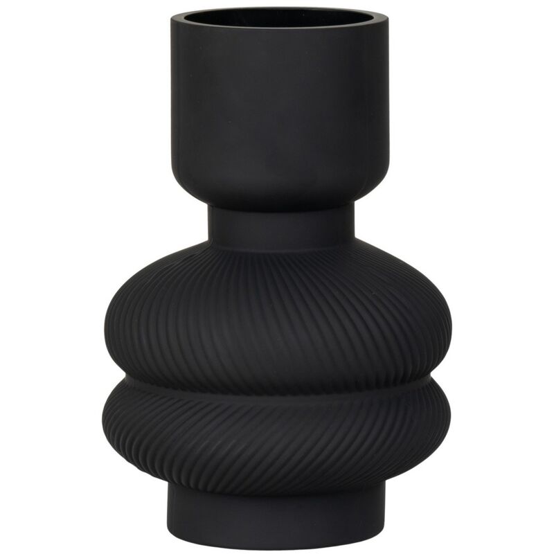 Vase Décoratif Fern, Verre, Noir, 15x15x22 cm